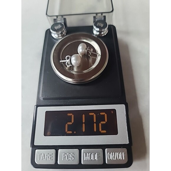 Honora 925 Sterling Silver Gray Pearl Stud Earrings Vintage - Picture 8 of 10